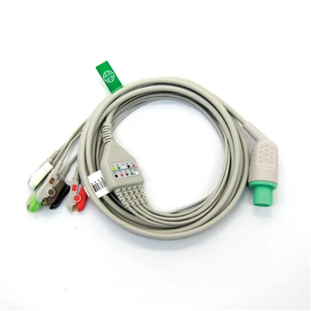 CE-217 dintr-O bucata ECG Pacientului Cablu IEC Cu 3leads 5leads clip Anticipate Pentru hellige cardioserv Electrocardiograf ECG Monitor
