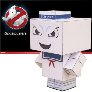 Nu-lipici Ghostbusters Stay Puft Mini Ori Hârtie 3D Model Papercraft Filmul Figura DIY Cubee Copii Adulți Origami Jucarii artizanale CS-053