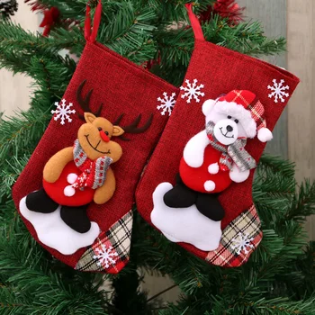 Crăciun Ciorap Ciorap Roșu Xmas Copac Agățat Ornamente Pentru Casa 2024 Anul Nou Crăciun Sac De Cadouri Decoratiuni Navidad Natal 2023