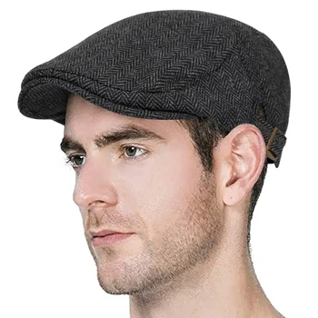 Noul Capac de vânzător de ziare Barbati Primavara toamna Epocă Spic Casual Dungă Berete Gatsby Pălărie pălărie Reglabil