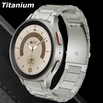 Fără Goluri de Titan Curea Pentru Samsung Galaxy Watch 5 Pro 45mm 40mm 44mm de Lux Trupa Pentru Samsung Watch4 Clasic 46mm 42mm Bratara