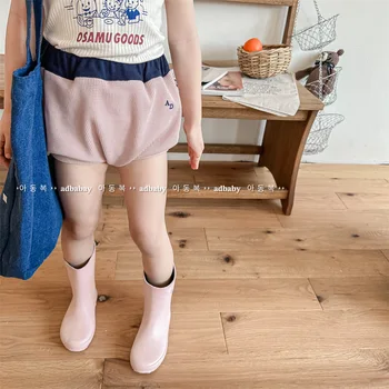 2023 Vara Noi Pentru Copii Pantaloni Scurți De Moda Scrisoare De Imprimare Fete Casual Pantaloni Scurti Copii Mari, Pp Pantaloni De Bumbac Pentru Copii Vafe Pantaloni Scurți