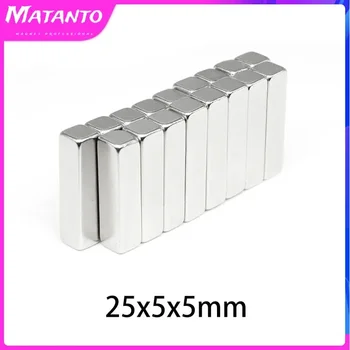 25x5x5 mm Bloc Puternic N35 Magnet 25mmX5mm Foaie de Magneți Permanenți 25x5x5mm Neodim Magnetic Puternic 25*5*5