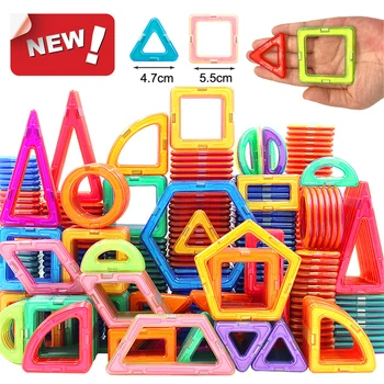 168pcs Dimensiuni Medii Magnetice de Designer-Set de Constructii Magnet Blocuri Asambla Cărămizi de Învățământ Jucării de Construcție pentru Copii