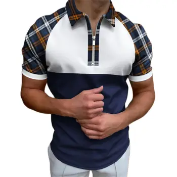 2023 Vara Tricou Polo cu Maneci Scurte T-Shirt pentru Bărbați Fermoar Rever Casual Tricou Polo Barbati Tricou