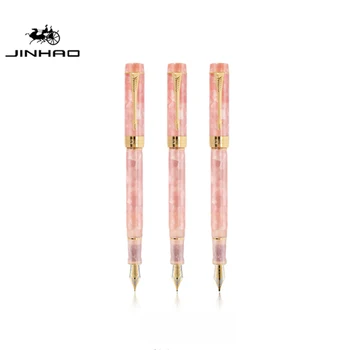 Jinhao 100 Sakura Roz Rășină Butoi 0.38 mm 0,7 mm EF/F/M/Îndoit Bine Peniță de Stilou W/Convertor de Afaceri de Birou Rechizite Școlare