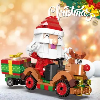 Cadou de crăciun Moș Crăciun Elan Coș Model de Decorațiuni DIY Jucării pentru Copii Cadouri de Vacanță 390PCS