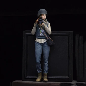 Unassambled 1/16 120MM soldat modern SUNNY ( REPORTER) figura Rășină figura model în miniatură kituri Nevopsite