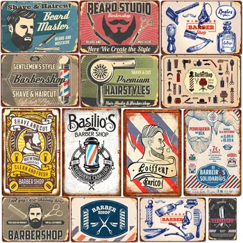 Frizerie Tablă De Metal Semne Bar Pub Decor Acasă Și Radă Tunsoare Poster De Perete Coafuri Vintage Tin Semn