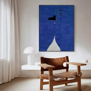 Epocă de artă Albastru abstract stil poster ulei pe panza de imprimare Moderne Nordic living home decor perete pridvor imagine