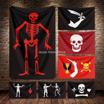 3X5Ft Edward Teach Blackbeard Pirat cu Steag Poliester Digitale de Imprimare Banner Pentru Decor