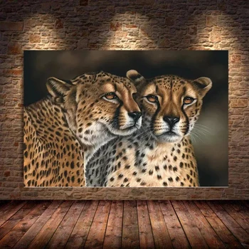 Încadrată Animal Leopard, Jaguar Arta Pictura Decor Modern Decor De Perete Poster Canvas Tablou Living Home Decor Cameră Decor