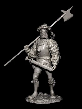 Unassambled 1/24 războinic antic sta cu sulița Rășină figura model în miniatură kituri Nevopsite