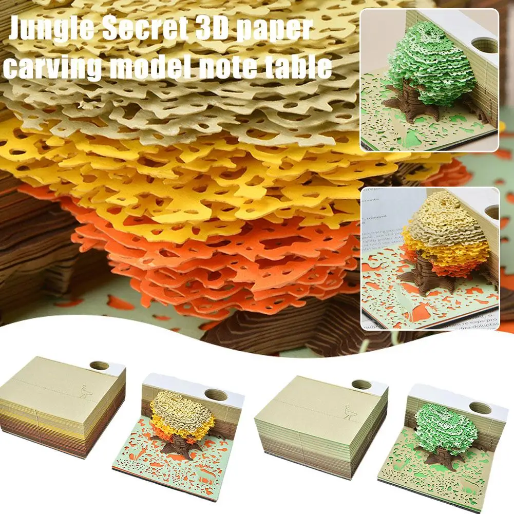 Jungla Secret 3D Creative Pad 3D Copac Lacrimă Treptată Birouri Hârtie de Crăciun Frumoase de Ziua de nastere Note Notă Cadou Prieteni Z2O9 - 1