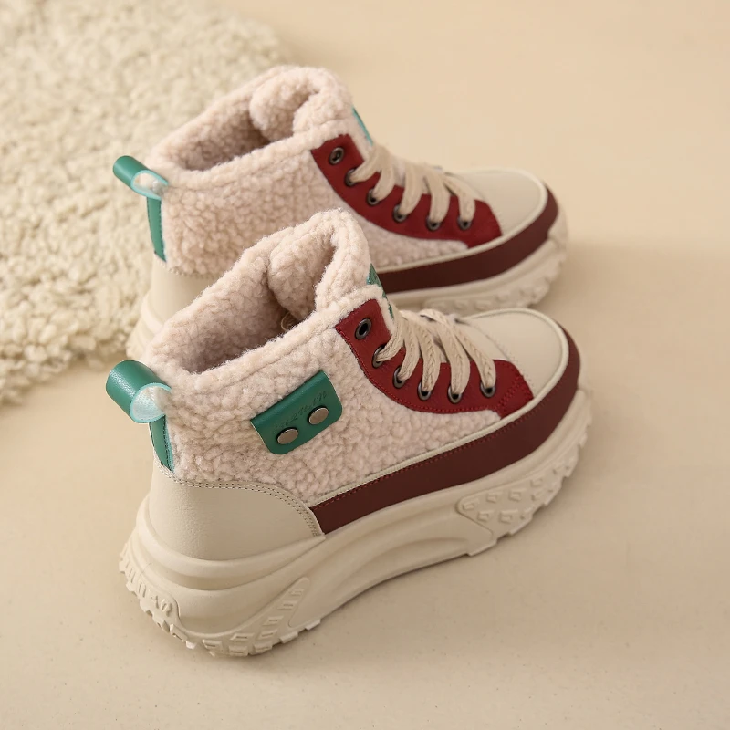 Damyuan 2023 Iarna Lambhair Bumbac Pantofi De Pluș Cald Glezna Cizme Casual Platforma Cizme De Zăpadă În Aer Liber Pantofi De Mers Pe Jos Mujer De Pantofi - 2