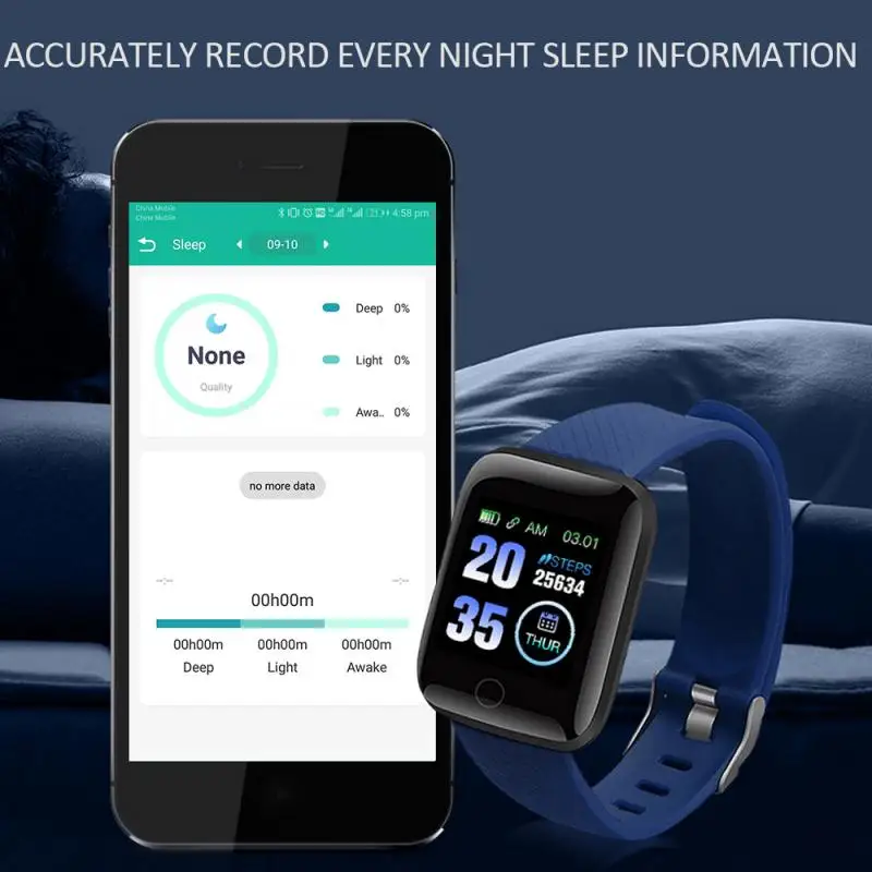116 Plus Copii Inteligent Brățară Ceas Sport Rezistent La Apa Ceasul Inteligent Heart Rate Monitor De Presiune Sanguina A7 Bluetooth Smartwatch Bărbați - 4