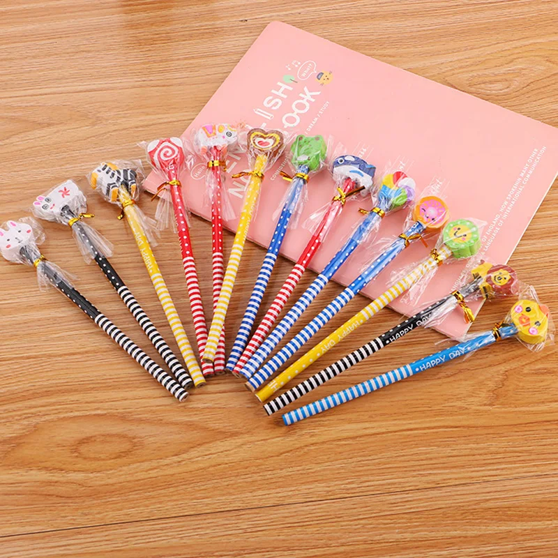 3Pcs Scris Creion Animal Kawaii Creioane Papetărie Drăguț Drăguț cu Radiere pentru Copii Rechizite Școlare - 3