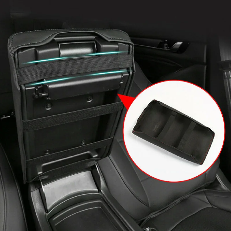 Masina Consola centrala Cotiera Piele Capac Negru Microfibra Tapiterie din Piele pentru Honda Civic 2012 2013 2014 2015 Accesorii de Interior - 3